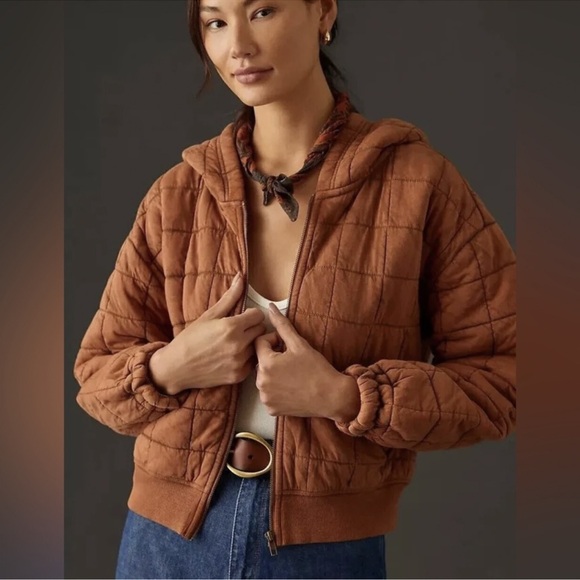 Anthropologie Jackets & Blazers - ANTHROPOLOGIE PILCRO & THE LETTER PRESS
QUILTED BOMBER HOODIE XL CROP JACKET
